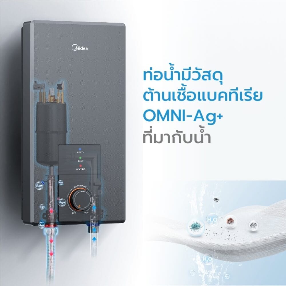 เครื่องทำน้ำอุ่น Midea MWH-38MMBNTH(C)-CS 3800 วัตต์ สีดำ (ไม่รวมติดตั้ง)_4